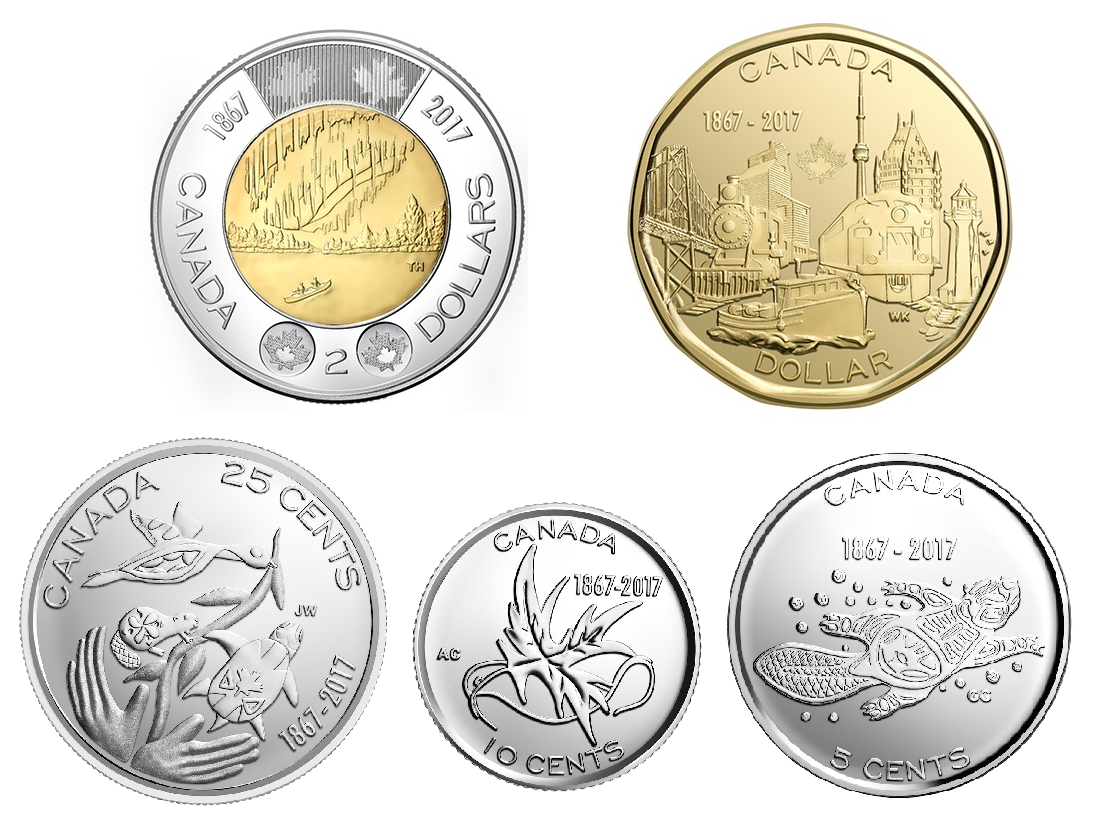 2017年カナダ建国「150周年記念」硬貨デザイン - Oops!うっぷす カナダ 